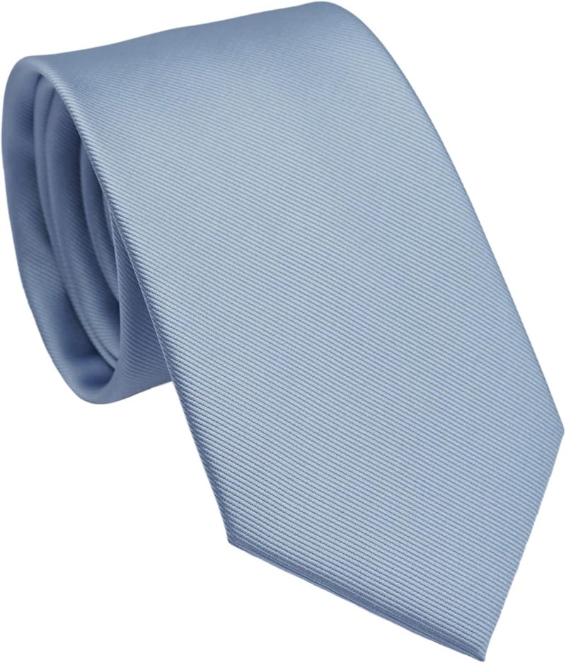 ZENXUS Regular Tie and Pocket Square for Men, Solid Color Necktie Set, 3.2 inch Standard Width - Image 2
